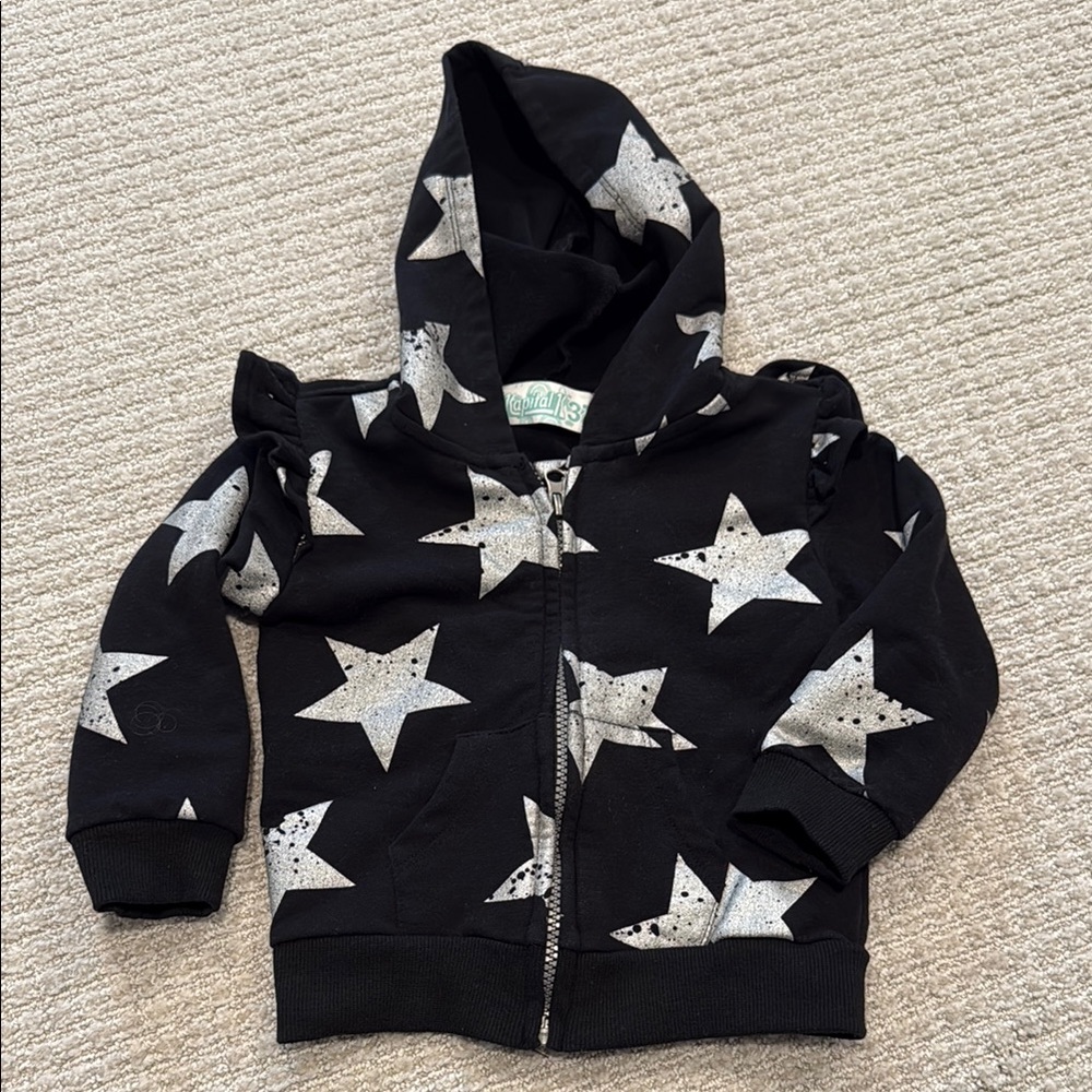 Toddler Kapital K 3T Black Star Ruffle Hoodie